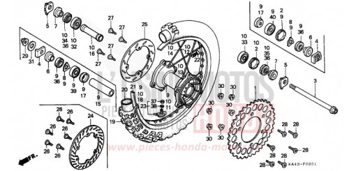 ROUE ARRIERE (2) CR250RK de 1989